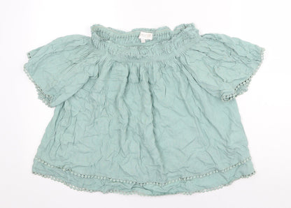 Womens UK Size 12 Apricot Green Basic Blouse