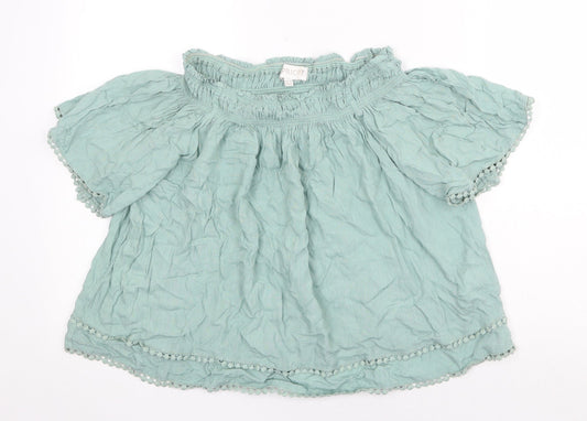 Womens UK Size 12 Apricot Green Basic Blouse