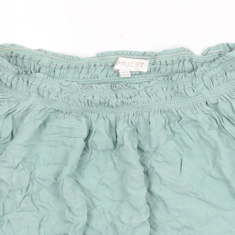 Womens UK Size 12 Apricot Green Basic Blouse