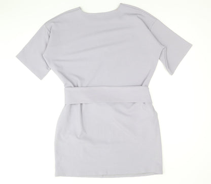 Boohoo Womens Blue Polyester Shift Size 10 Boat Neck Pullover