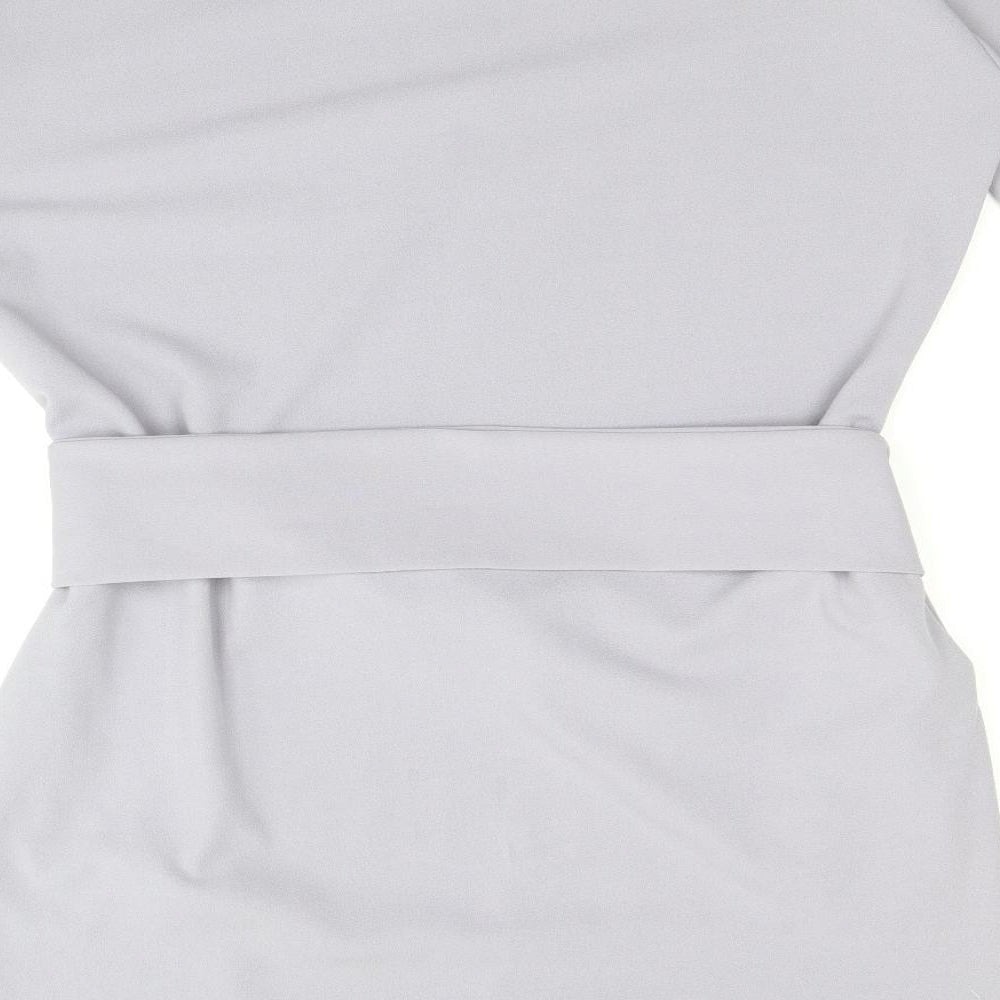 Boohoo Womens Blue Polyester Shift Size 10 Boat Neck Pullover