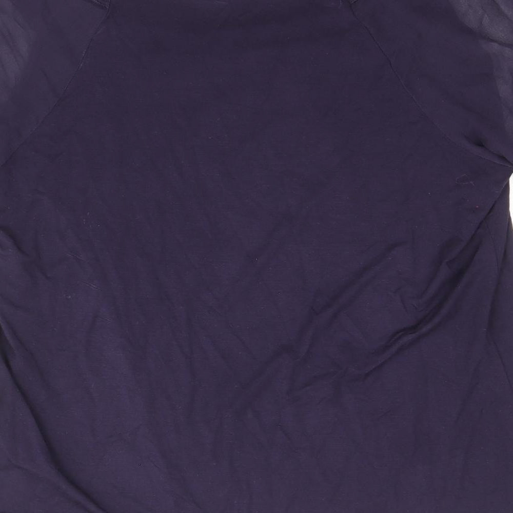Autograph Womens Purple Viscose Basic Blouse Size 10 Boat Neck