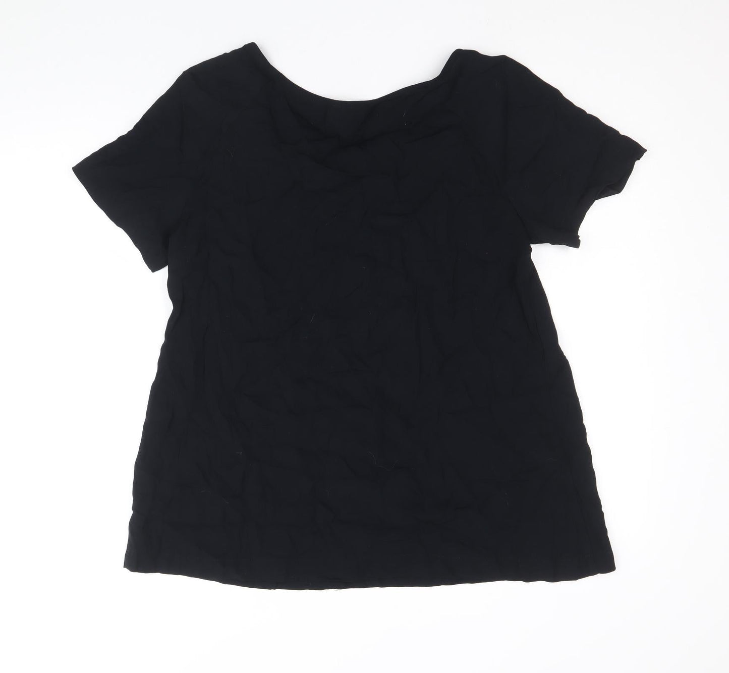 Womens UK Size S Wallis Black Basic T-Shirt
