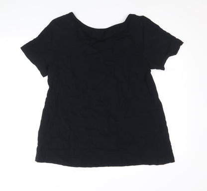 Womens UK Size S Wallis Black Basic T-Shirt