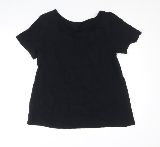 Womens UK Size S Wallis Black Basic T-Shirt