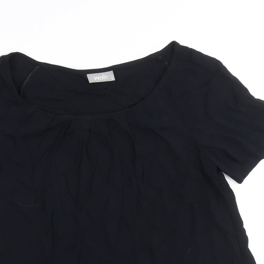 Womens UK Size S Wallis Black Basic T-Shirt