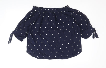 Womens UK Size 8 H&M Blue Basic Blouse