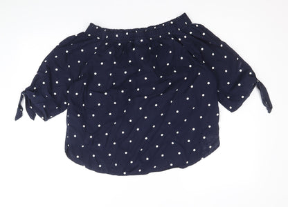 Womens UK Size 8 H&M Blue Basic Blouse