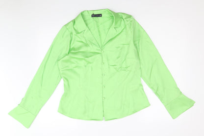 Womens UK Size 12 Marks and Spencer Green Basic Button-Up
