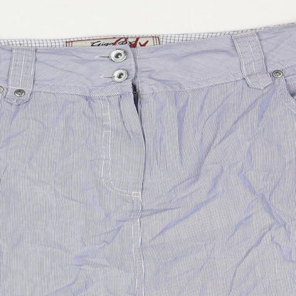 Giga Womens Blue Striped Cotton Straight & Pencil Skirt Size 10 Zip