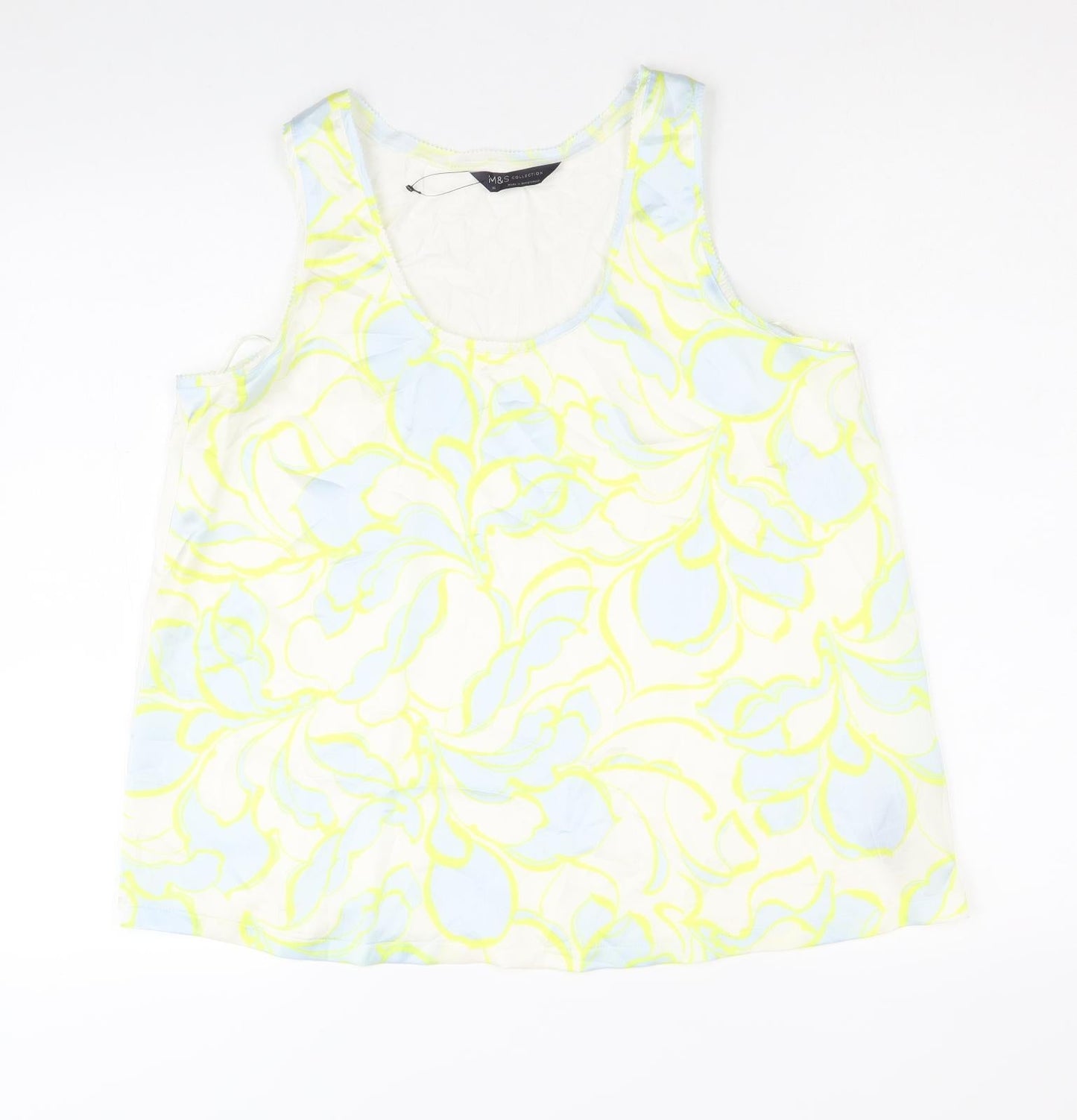 Womens UK Size 10 Marks and Spencer White Basic Tank