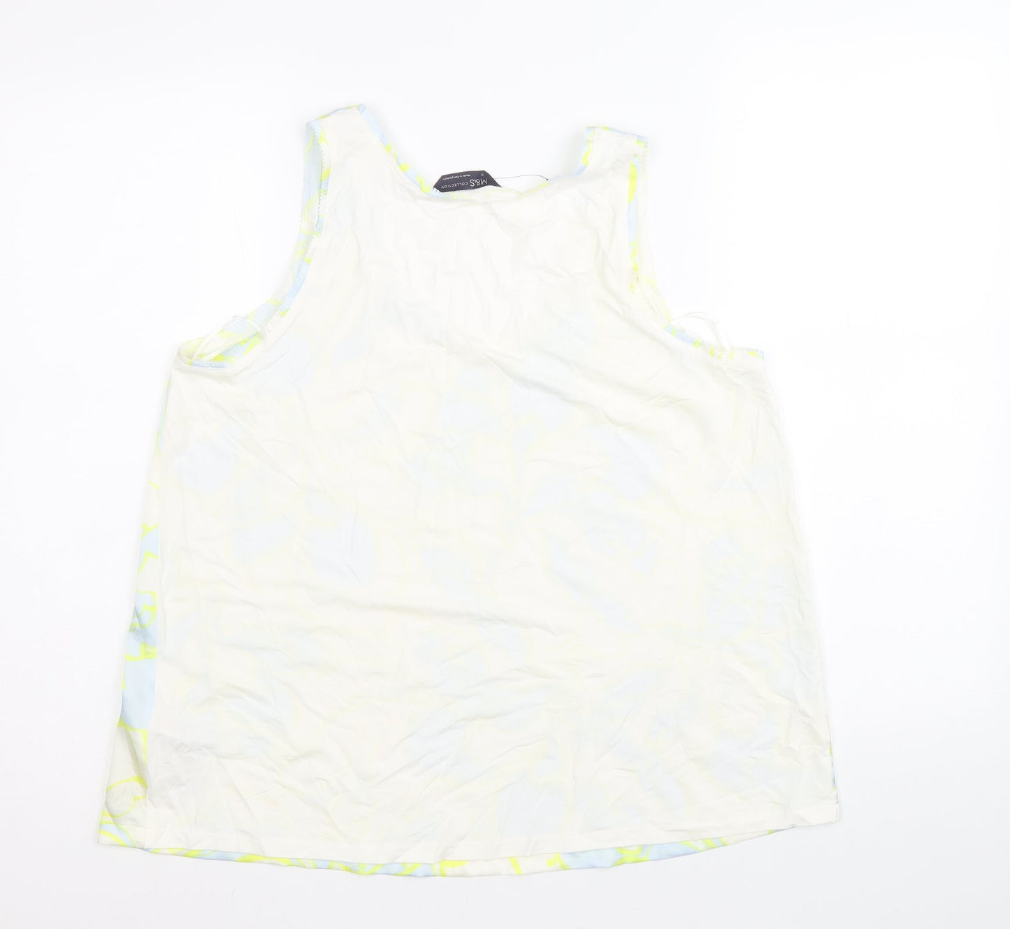 Womens UK Size 10 Marks and Spencer White Basic Tank