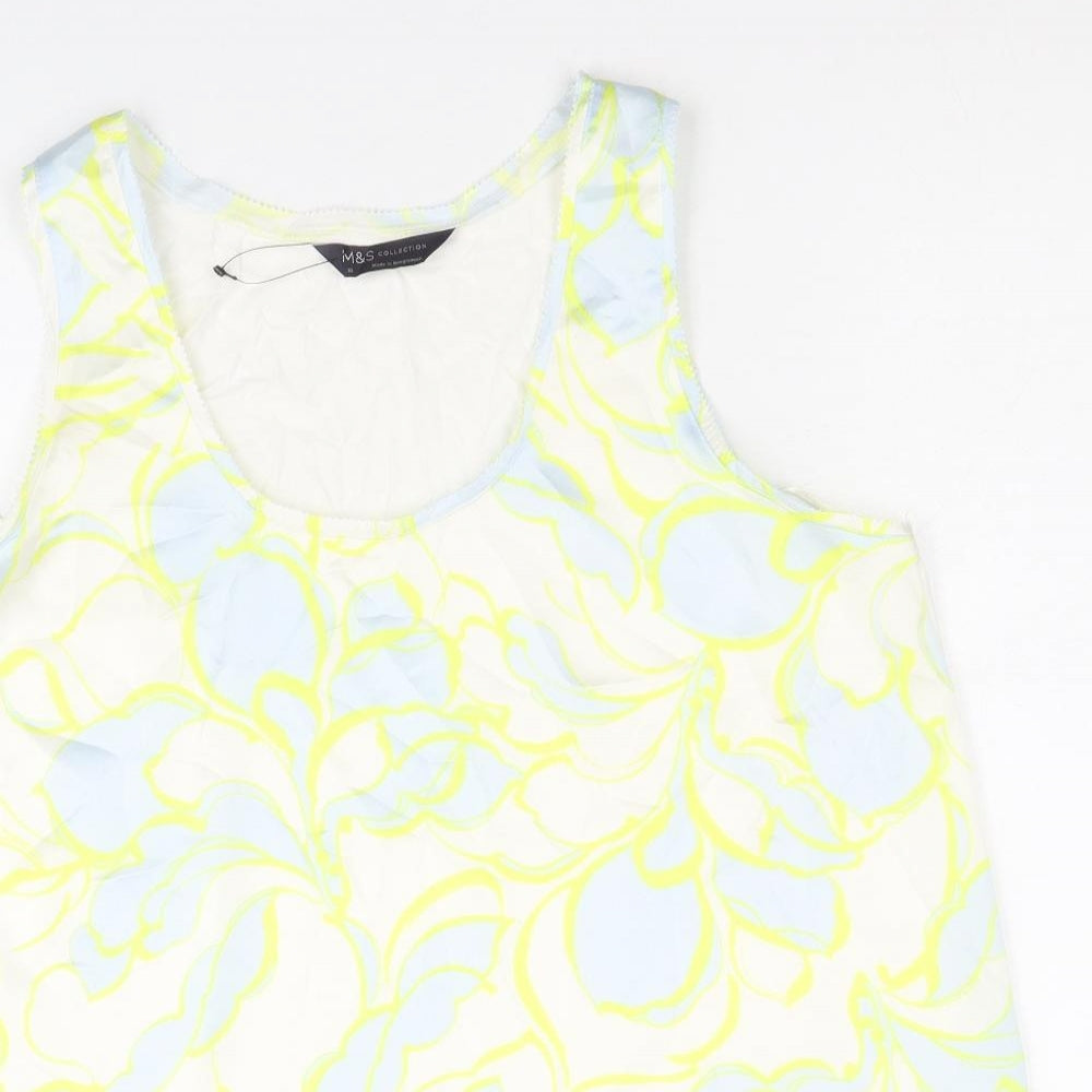 Womens UK Size 10 Marks and Spencer White Basic Tank