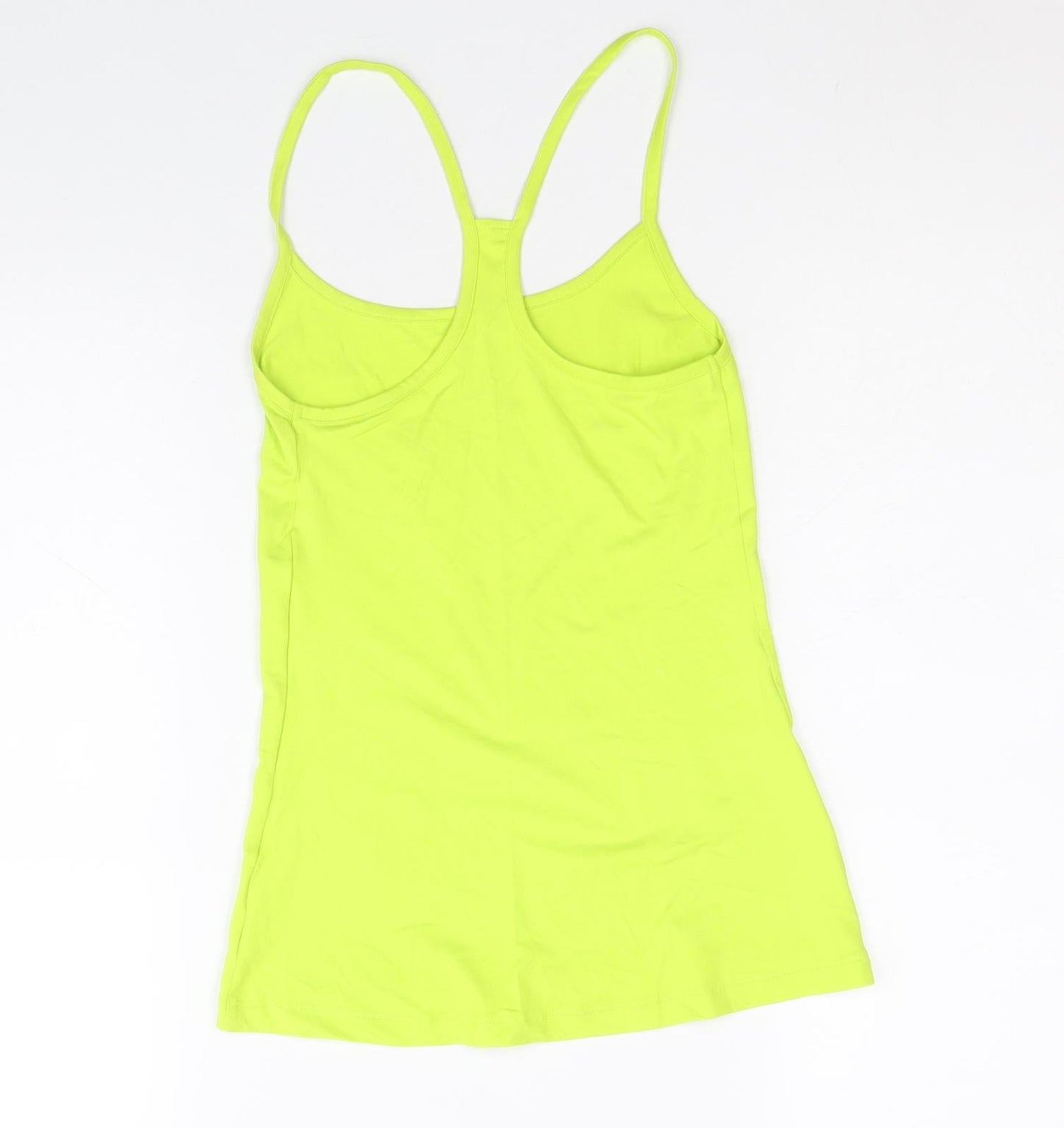 Marks and Spencer Womens Yellow Polyester Basic Tank Size 6 Scoop Neck Pullover - Neon Racerback
