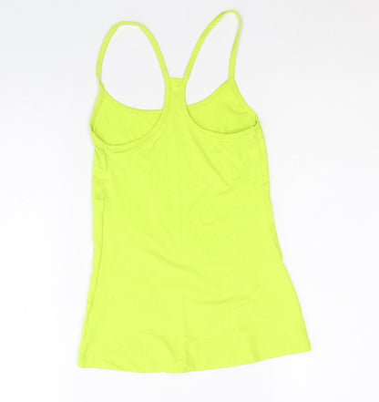 Marks and Spencer Womens Yellow Polyester Basic Tank Size 6 Scoop Neck Pullover - Neon Racerback
