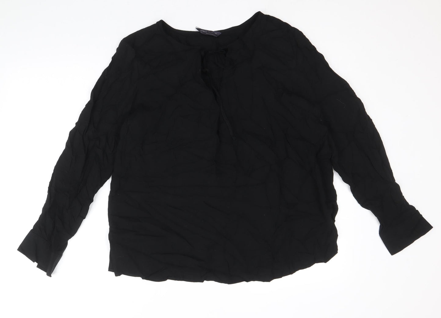 Womens UK Size 10 Marks and Spencer Black Basic Blouse
