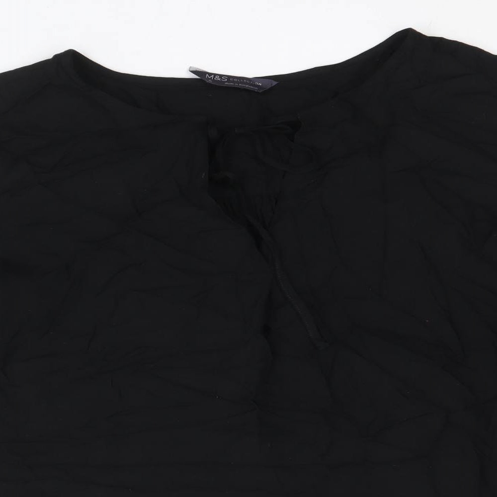 Womens UK Size 10 Marks and Spencer Black Basic Blouse