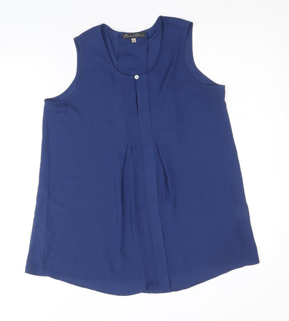 Womens UK Size S Rose & Olive Blue Basic Tank