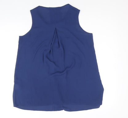 Womens UK Size S Rose & Olive Blue Basic Tank