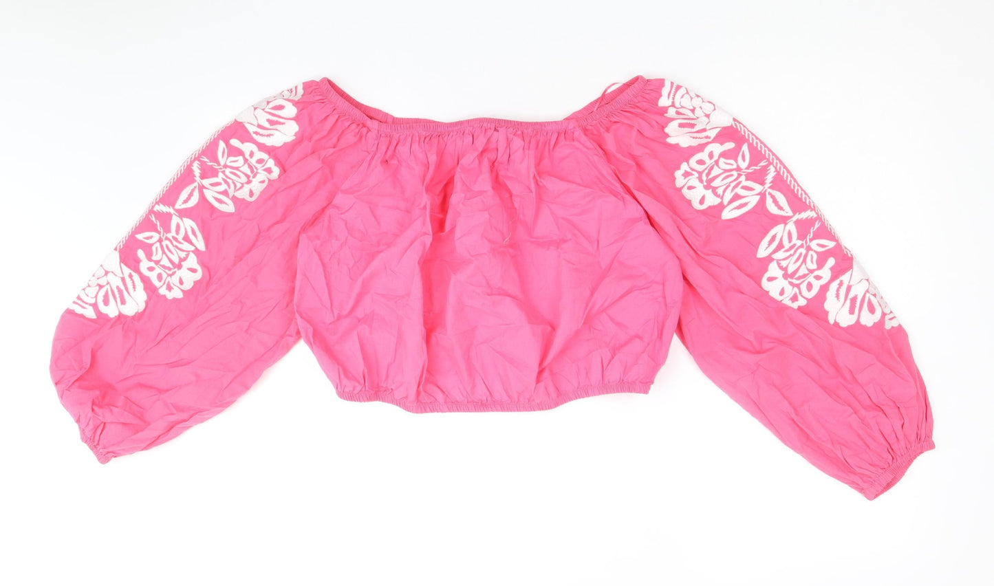 Womens UK Size 18 Marks and Spencer Pink Cropped Blouse