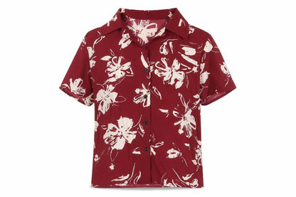 Womens UK Size S SheIn Red Basic Button-Up
