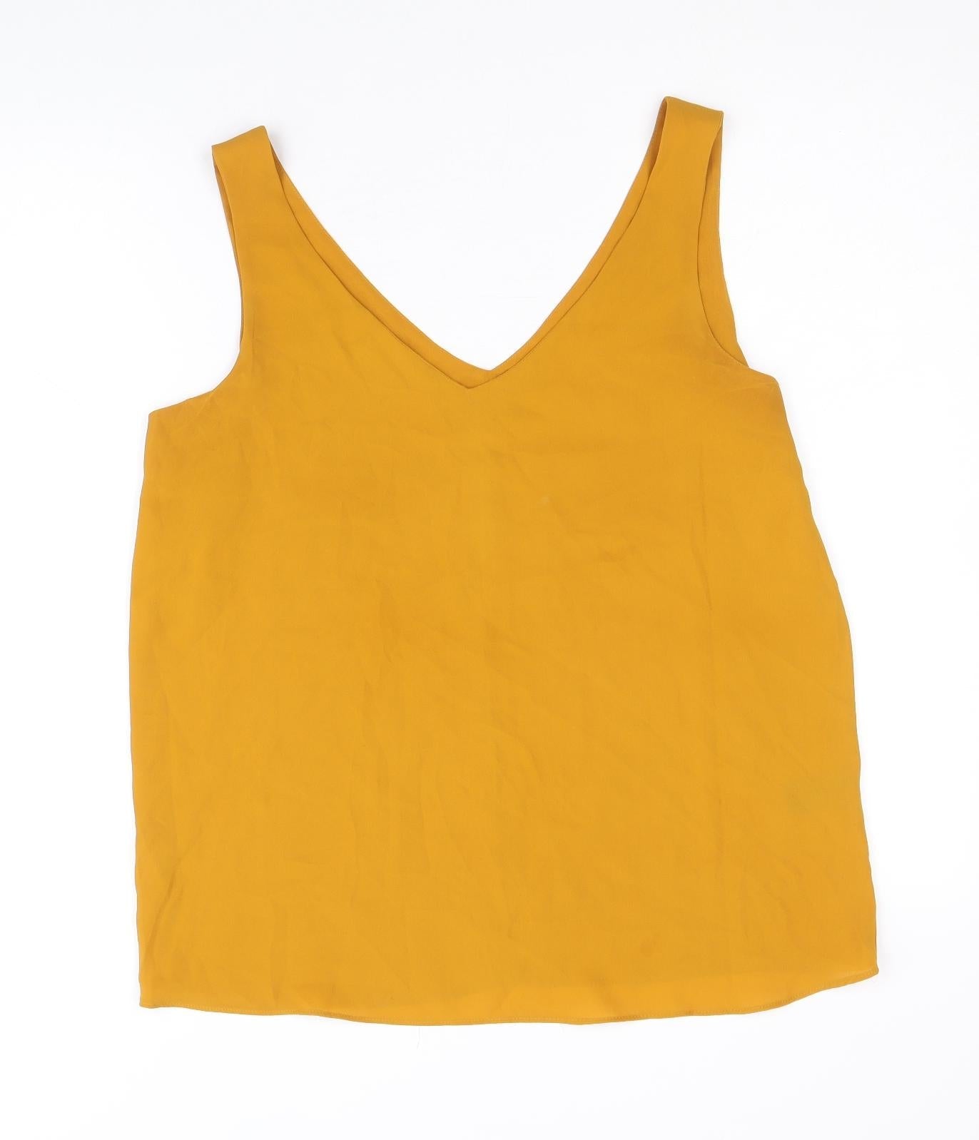 Womens UK Size 10 Papaya Yellow Basic Tank