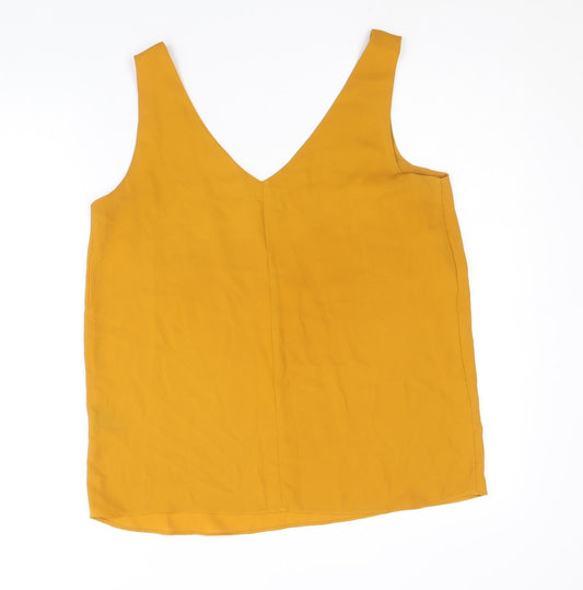 Womens UK Size 10 Papaya Yellow Basic Tank