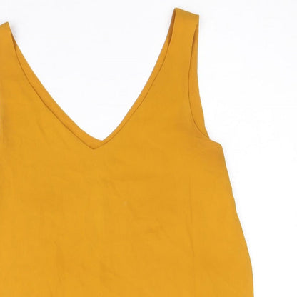 Womens UK Size 10 Papaya Yellow Basic Tank
