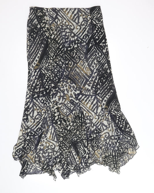 Marks and Spencer Womens Multicoloured Geometric Polyester Swing Skirt Size 14