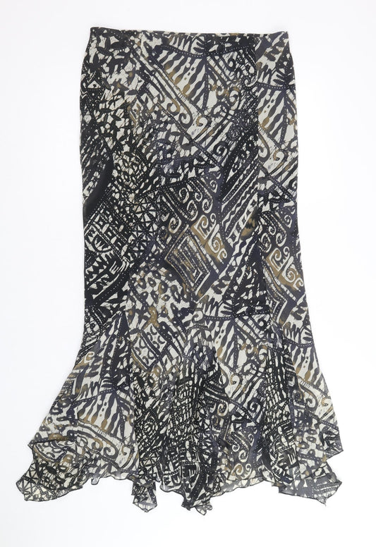 Marks and Spencer Womens Multicoloured Geometric Polyester Swing Skirt Size 14