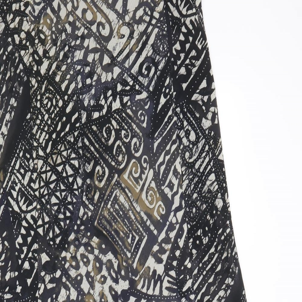 Marks and Spencer Womens Multicoloured Geometric Polyester Swing Skirt Size 14