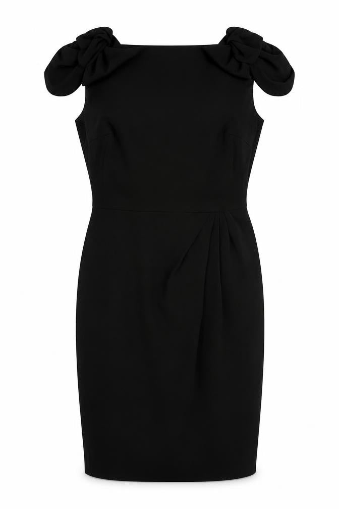 Marks and Spencer Womens Black Polyester Bodycon Size 12 Square Neck Zip