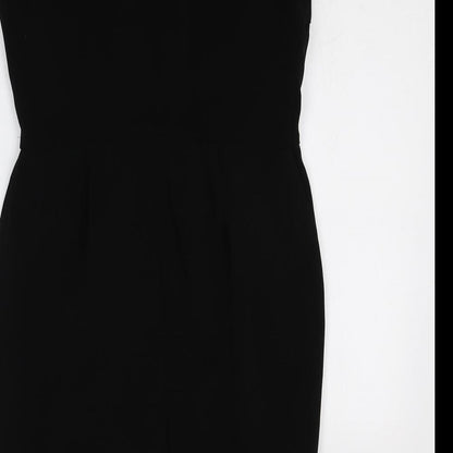 Marks and Spencer Womens Black Polyester Bodycon Size 12 Square Neck Zip