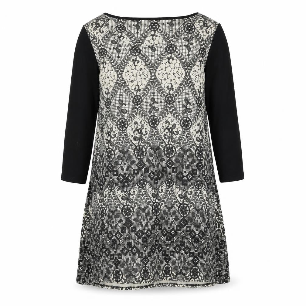 Marks and Spencer Womens Multicoloured Geometric Viscose Shift Size 16 Boat Neck Pullover