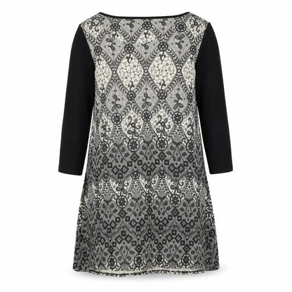 Marks and Spencer Womens Multicoloured Geometric Viscose Shift Size 16 Boat Neck Pullover