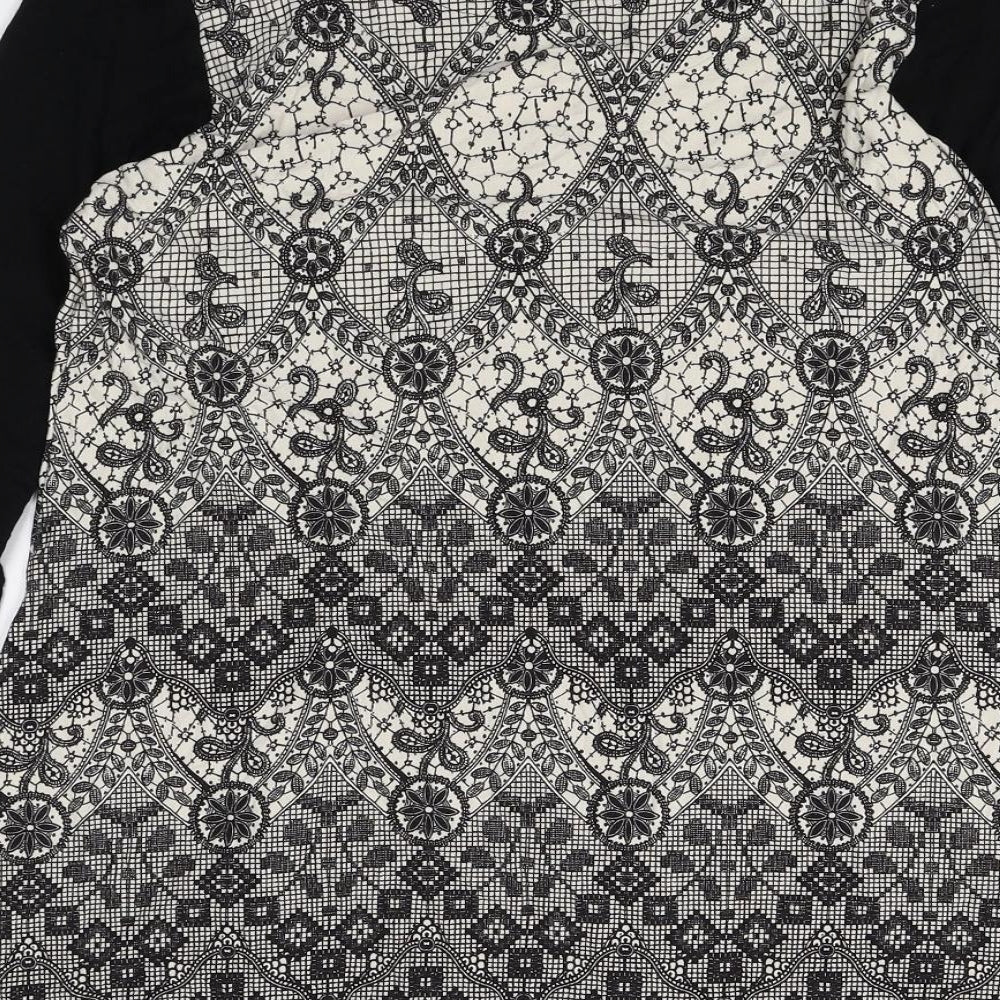 Marks and Spencer Womens Multicoloured Geometric Viscose Shift Size 16 Boat Neck Pullover