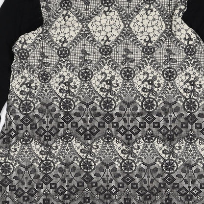 Marks and Spencer Womens Multicoloured Geometric Viscose Shift Size 16 Boat Neck Pullover
