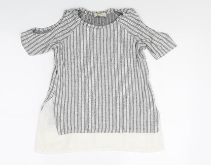 Womens UK Size 8 Papaya Grey Basic Blouse