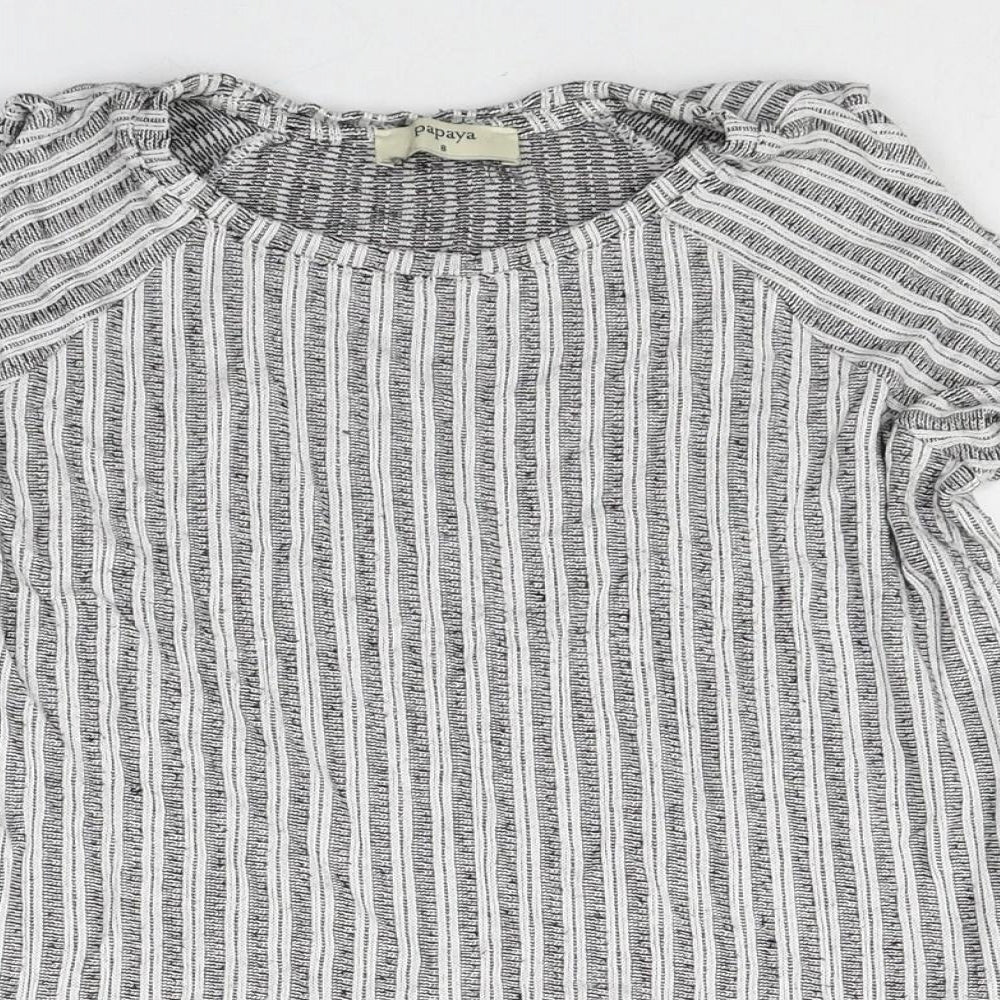 Womens UK Size 8 Papaya Grey Basic Blouse