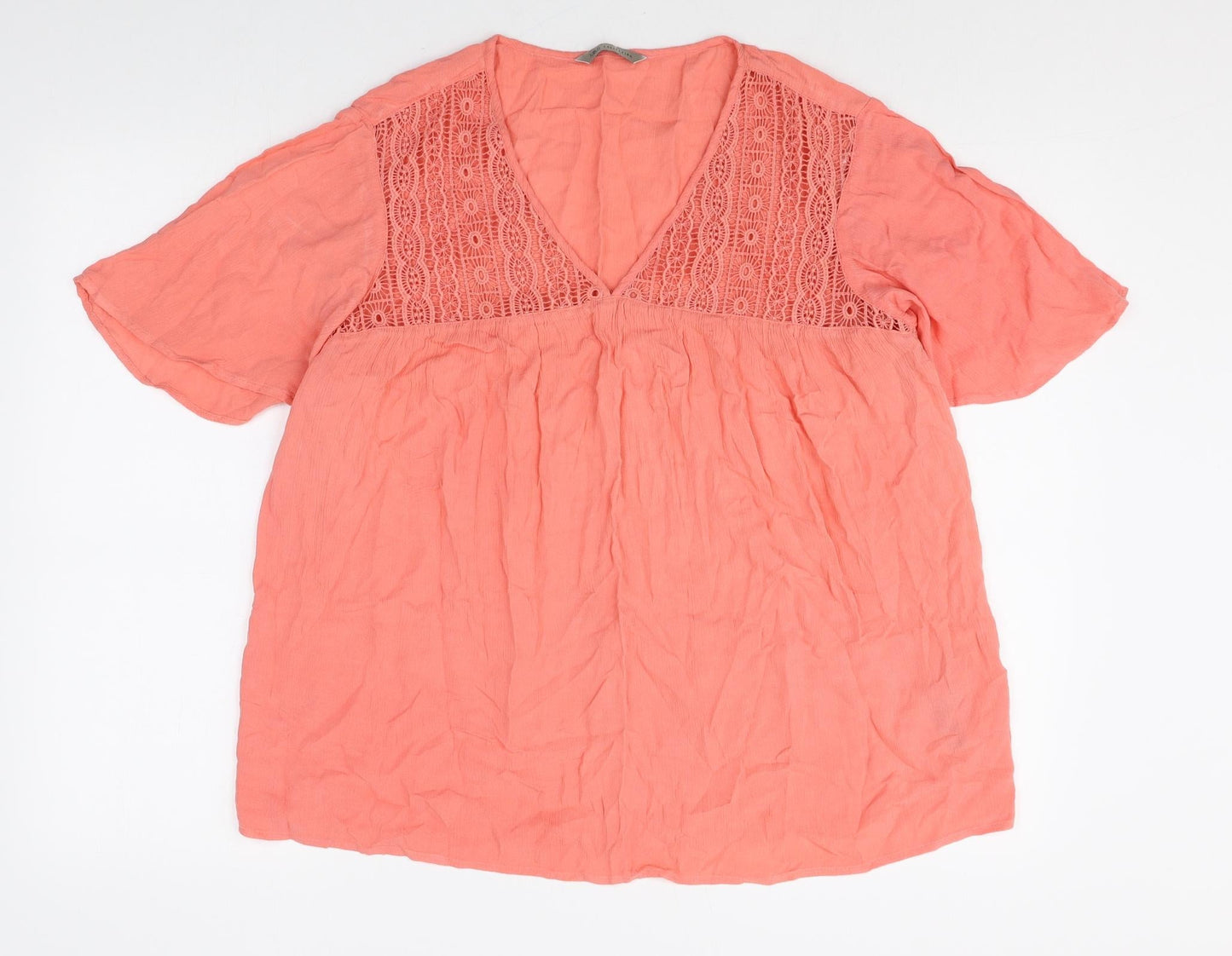 Womens UK Size 14 Marks and Spencer Pink Basic T-Shirt