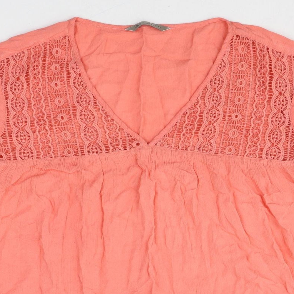 Womens UK Size 14 Marks and Spencer Pink Basic T-Shirt