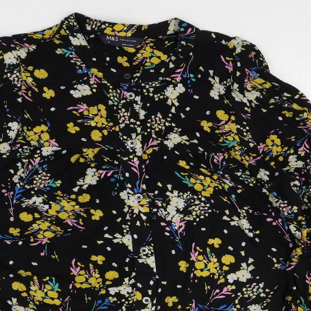 Womens UK Size 8 Marks and Spencer Multicoloured Basic Button-Up