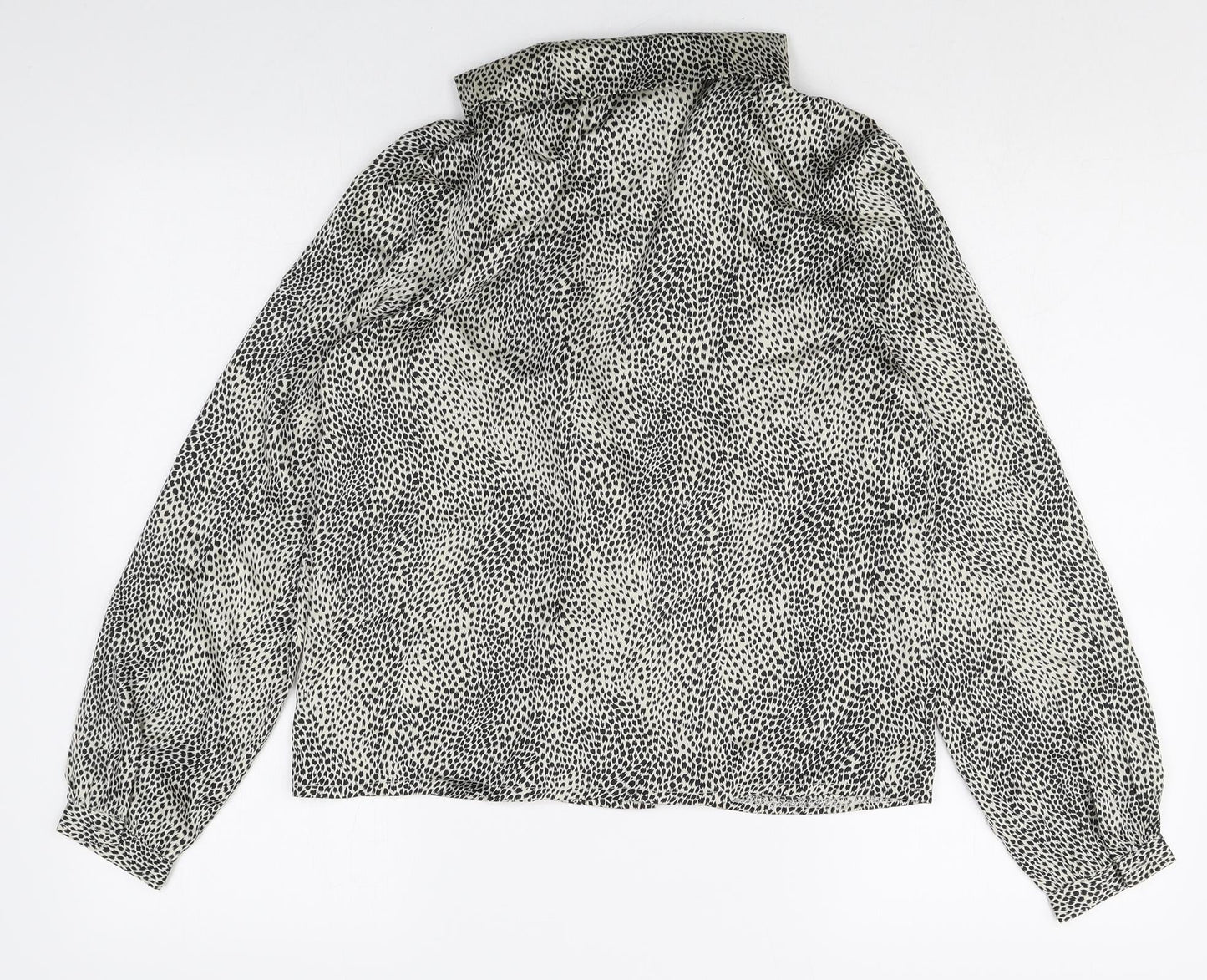 Boohoo Womens Multicoloured Geometric Polyester Basic Button-Up Size 10 V-Neck