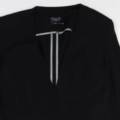 Marks and Spencer Womens Black Polyester Jacket Blazer Size 12