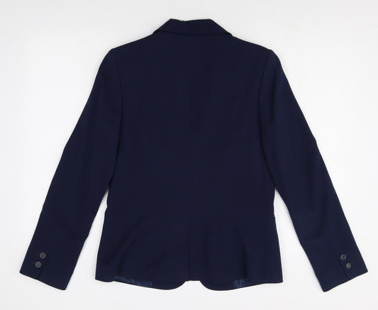 TU Womens Blue Polyester Jacket Blazer Size 8