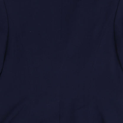 TU Womens Blue Polyester Jacket Blazer Size 8