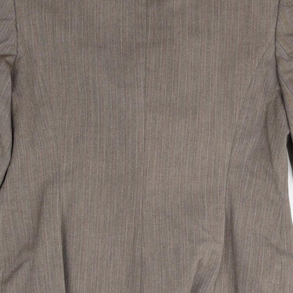 Autonomy Womens Brown Striped Polyester Jacket Blazer Size 10