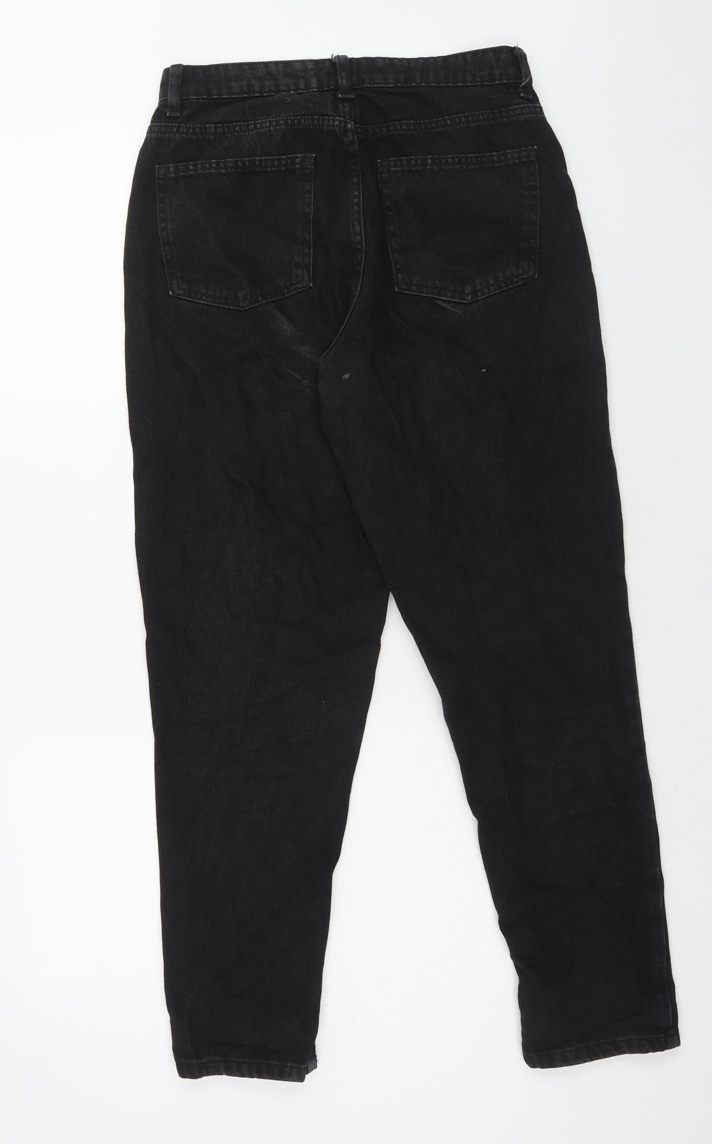 Denim & Co. Womens Black Cotton Straight Jeans Size 10 Regular Zip