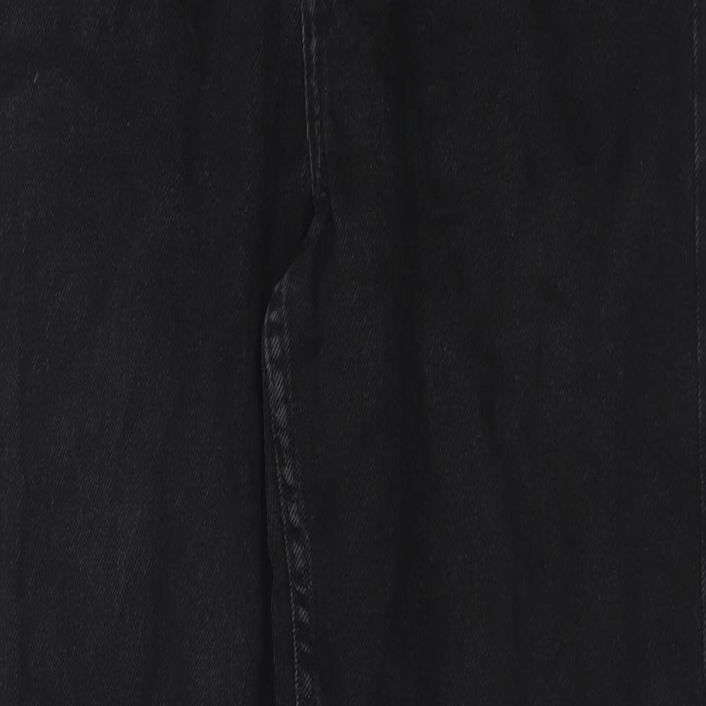 Denim & Co. Womens Black Cotton Straight Jeans Size 10 Regular Zip