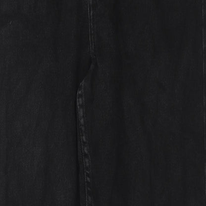 Denim & Co. Womens Black Cotton Straight Jeans Size 10 Regular Zip